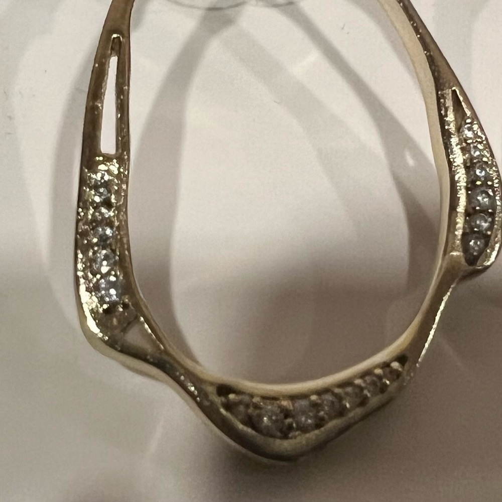 Kendra Scott Open Teardrop Hoop Earrings Gold Tone Pave Crystal Accent - Picture 2 of 2